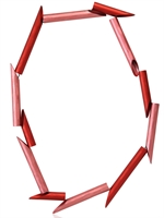 AND_I - PINK AND RED ALUMINIUM TUBE NECKLACE - PINK/RED