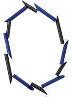 AND_I - BLACK AND BLUE ALUMINIUM TUBE NECKLACE - DARK BLUE