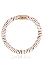 CAROLINA BUCCI - ARMBAND AUS SEIDENZWIRNMASCHE UND ROSA GOLD - EIS/PINK