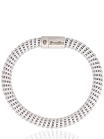 CAROLINA BUCCI - ARMBAND AUS SEIDENZWIRNMASCHE UND SILBER - EISGRAU