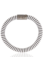 CAROLINA BUCCI - ARMBAND AUS SEIDENZWIRNMASCHE UND SILBER - EIS SCHWARZ