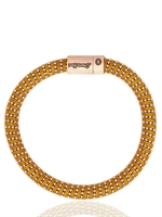 CAROLINA BUCCI - ARMBAND AUS SEIDENZWIRNMASCHE UND ROSA GOLD - KARAMEL