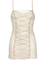 LA PERLA - BABYDOLL IN GEORGETTE DI SETA E PIZZO - AVORIO