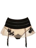 LA PERLA - GONNA REGGICALZE CON PIZZO - NUDO/NERO