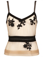 LA PERLA - TOP BICOLORE CON PIZZO - NUDO/NERO