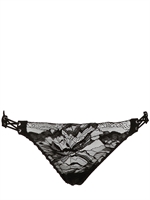 LA PERLA - TANGA IN TULLE E PIZZO - NERO