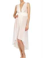 LA PERLA STUDIO - CAMICIA DA NOTTE IN GEORGETTE DI SETA E PIZZO - AVORIO