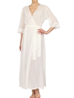 LA PERLA STUDIO - VESTAGLIA IN GEORGETTE DI SETA E PIZZO - AVORIO