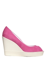 HOGAN REBEL - ZEPPE SPUNTATE IN CAMOSCIO 100MM - FUCSIA