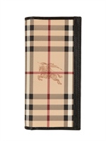BURBERRY - BESCHICHTETE CONTINENTAL CANVAS CHECK-BRIEFTASCHE - SCHWARZ/KARO