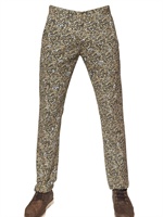 KENZO - JEANS IN TELA DI COTONE STAMPA MICRO ZEBRA - GIALLO/NERO