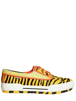 KENZO - SNEAKERS IN TELA DI COTONE E CAVALLINO - GIALLO/NERO