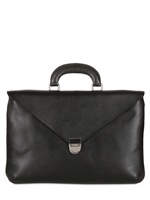 GIORGIO ARMANI - SAFFIANO LEATHER BRIEFCASE - BLACK