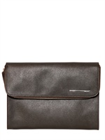 GIORGIO ARMANI - SAFFIANO LEATHER DOCUMENT HOLDER - BROWN