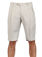 GIORGIO ARMANI - RAMIE BLEND SHORTS - BEIGE