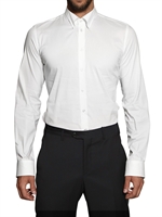 GIORGIO ARMANI - STRETCH-HEMD AUS BAUMWOLLPOPELINE - WEIß