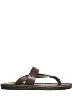 GIORGIO ARMANI - LEATHER THONG SANDALS - BROWN