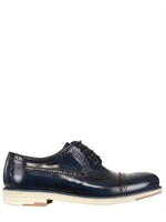 GIORGIO ARMANI - SCARPE DERBY IN PELLE - BLU SCURO
