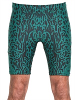 ADIDAS BY OPENING CEREMONY - LEOPARD PRINTED TECHNO LYCRA SHORTS - GREEN