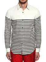 ADIDAS BY OPENING CEREMONY - GESTREIFTES BEDRUCKTES BAUMWOLL CHAMBRAY HEMD - BLACK/MINT