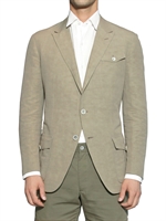 LARUSMIANI - GIACCA SAHARIANA IN LINO E COTONE - BEIGE