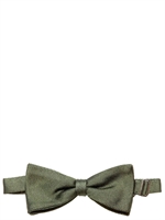 LARUSMIANI - 7 CM WOVEN SILK BOW TIE - SAGE GREEN