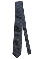 LARUSMIANI - 7CM MICRO POLKA DOTS WOVEN SILK TIE - BLUE/WHITE
