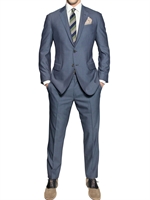 LARUSMIANI - ABITO SLIM FIT IN LANA E SETA - BLU