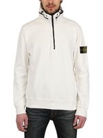 STONE ISLAND - GEFÄRBTES SWEATSHIRT AUS BAUMWOLLFLEECE - WEIß