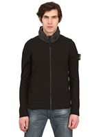 STONE ISLAND - MAGLIA IN TECHNO COTONE CON ZIP - NERO