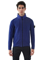 STONE ISLAND - MAGLIA IN TECHNO COTONE CON ZIP - BLUE MARINE