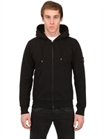 STONE ISLAND - GEFÄRBTES SWEATSHIRT AUS BAUMWOLLFLEECE - SCHWARZ
