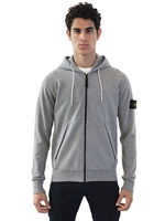 STONE ISLAND - GEFÄRBTES SWEATSHIRT AUS BAUMWOLLFLEECE - GRAU MELANGE