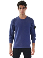 STONE ISLAND - MAGLIA IN CREPE DI COTONE TINTO CAPO - BLUE MARINE