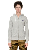 SUPERDRY - SWEATSHIRT AUS BAUMWOLLJERSEYFLEECE MIT ZIP - LIGHT GREY/NAVY