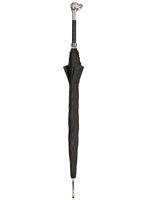PASOTTI - SILVER PLATED LABRADOR HANDLE UMBRELLA - BLACK