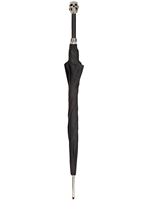 PASOTTI - SILVER PLATED SKULL HANDLE UMBRELLA - BLACK