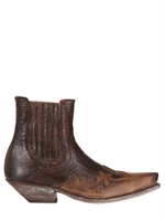 SENDRA - LEATHER TEXANO ANKLE BOOTS - BROWN