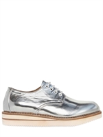 BEPOSITIVE - SCARPE DERBY IN PELLE METALLIZZATA - ARGENTO