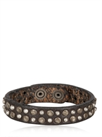 ORCIANI - BRACCIALE IN PELLE LAVATA CON BORCHIE - BLU SCURO