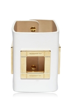 DSQUARED - 85MM LEDER UND MESSING ARMREIF - WEIß