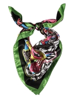 DSQUARED - FOULARD IN RASO DI SETA - MULTI VERDE