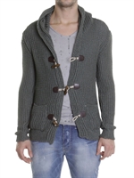 XAGON MAN - CARDIGAN CHIUSURA ALAMARI - BLU PETROLIO