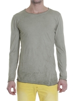 XAGON MAN - COTTON JERSEY GARMENT DYED T-SHIRT - MILITARY GREEN