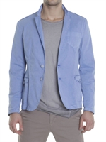 XAGON MAN - GIACCA IN POPELINE DI COTONE STRETCH SLIM FIT - CELESTE