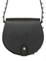 REBECCA MINKOFF - MINI SKYLAR STUDDED LEATHER SHOULDER BAG - BLACK