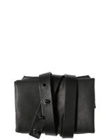 ISABEL BENENATO - FOLDED WASHED LEATHER BAG - BLACK
