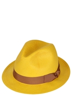 BORSALINO - CAPPELLO IN FIBRA NATURALE CON CINTA CANNETÈ - GIALLO/BEIGE