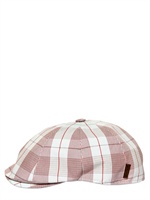 BORSALINO - KARIERTER COPPOLA-HUT AUS BAUMWOLLE - ROT/BEIGE