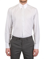 CANALI - ENGES POPELINEHEMD MIT MICRO-STREIFEN - WEISS/ GRAU